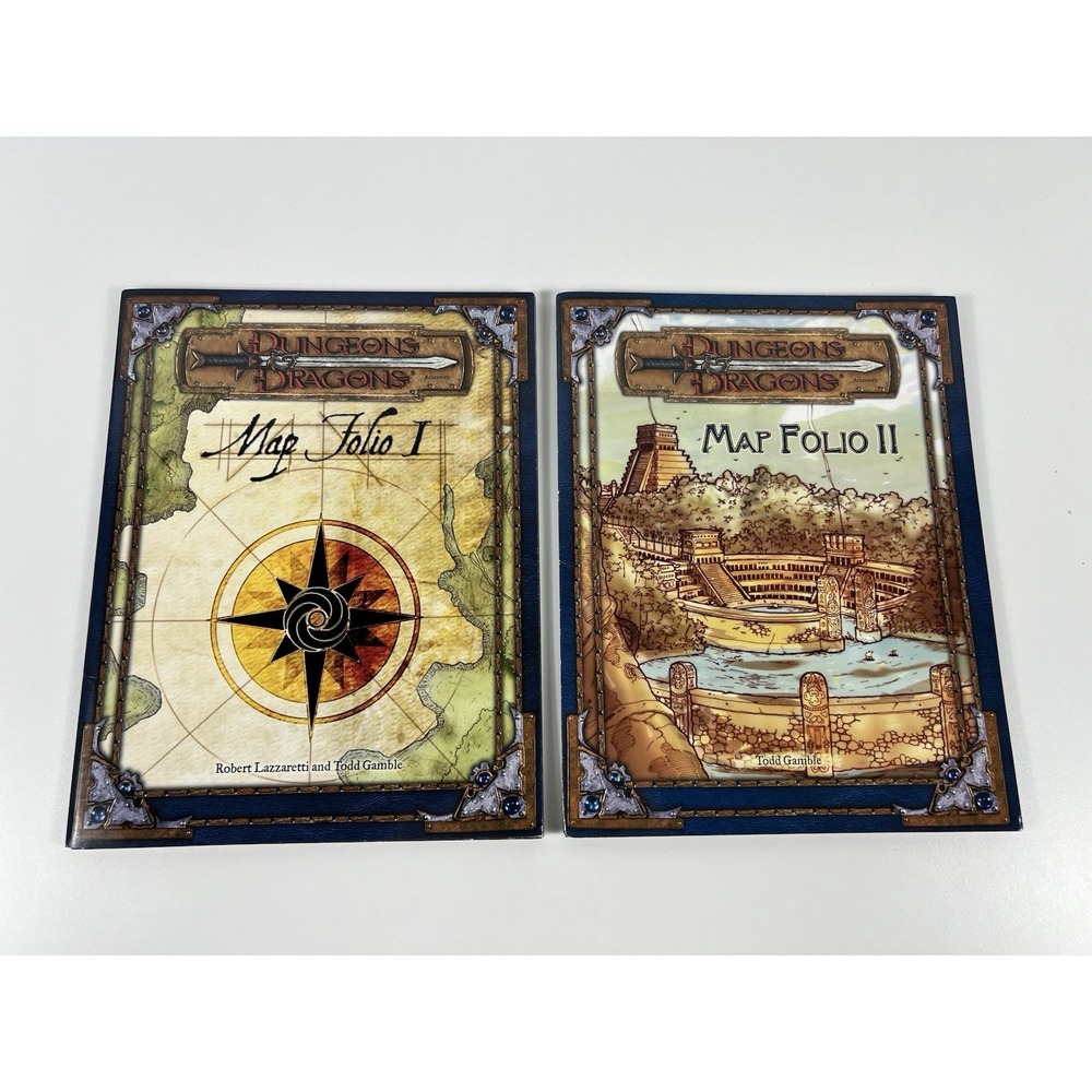 Dungeons and Dragons Map Folio I and Folio II Maps D20 D&D Wizards Of The Coast